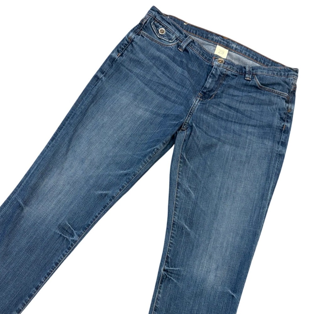 Banana Republic Straight Leg Ankle Jeans Women 29/8 Flap Pocket Stretch